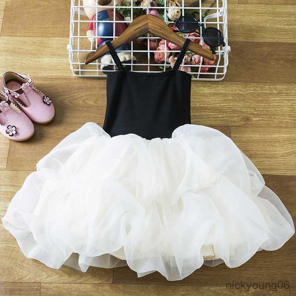 

girl's dresses kids princess for girls sleeveless summer flower dress backless baby tulle birthday vestidos r230607, Red;yellow