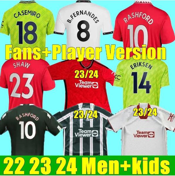 

sancho 22 23 24 soccer jerseys antony martinez rashford casemiro eriksen 2024 2023 football shirt fans player mans utds martial b. fernandes, Black;yellow