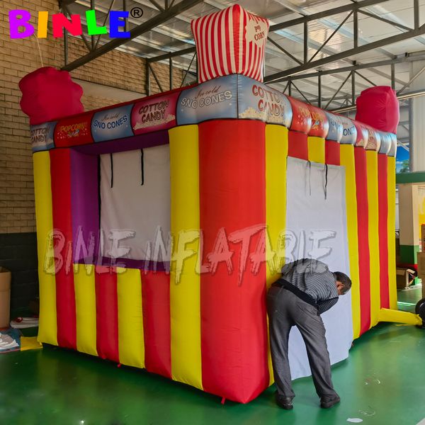 

oxford 3meters inflatable carnival treat shop with foldable curtain concession stand fast food cabin booth ticket stall