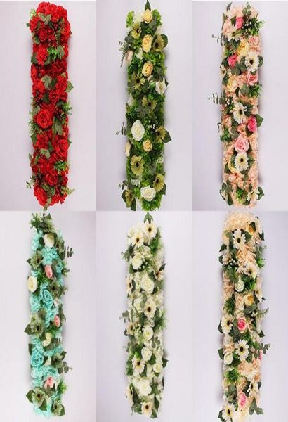 

25100 cm elegant artificial flower rows wedding centerpieces road cited flower table runner decoration supplies 4050951