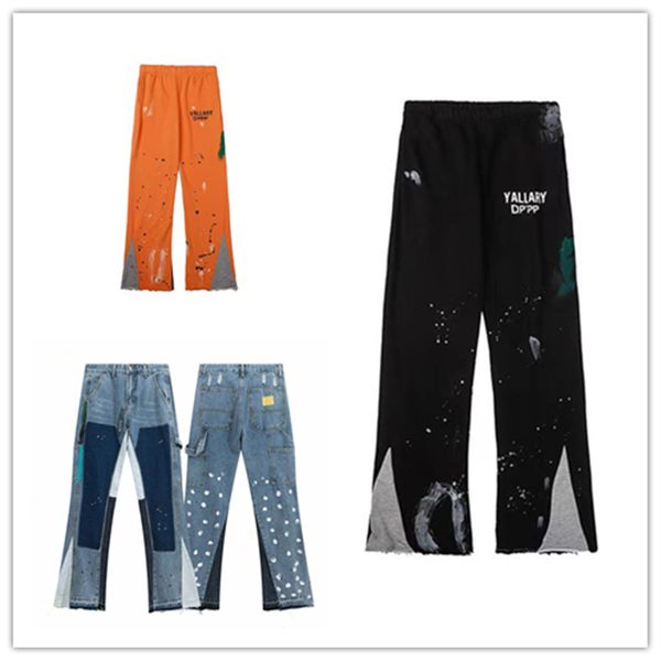 

mens desingner pants galleries sweatpants dept letter men women fashion casual joggers sweatpant graffiti print splash ink jogger tech fleec, Black