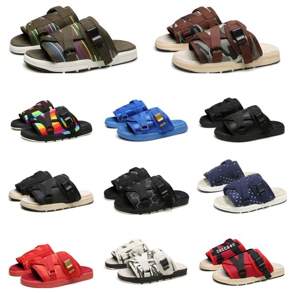 

men's designer slippers womens mesh slippers fashion floral slippers leather rubber flats striped sandals summer beach loafers flip flo, Black