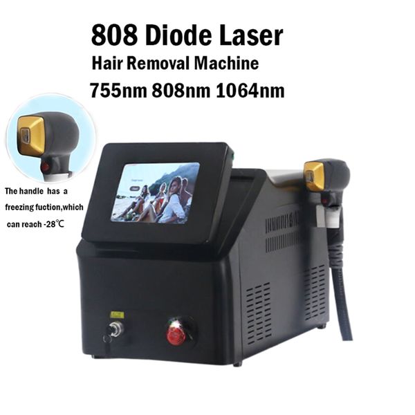 

new summer 2000w laser machine 3 wavelength portable painless 755 810 1064 nm equipment salon use 808 diode hair removal with ce, Black