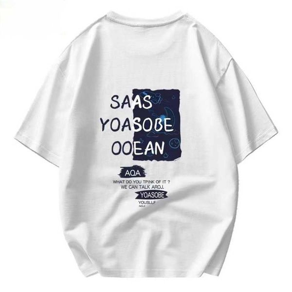 

summer new t-shirt men's short sleeve designer fashion brand pure cotton t-shirt large loose tiktok boys' t-shirt men's weard, White;black