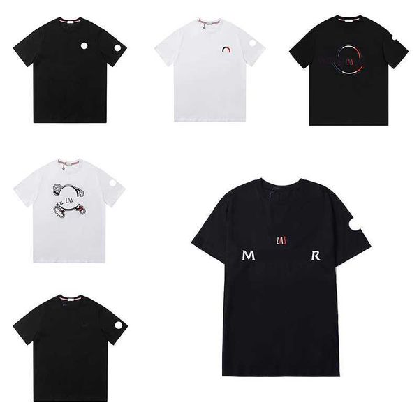 

mon designer t women's embroidery badge casual versatile print loose cotton short sleeve shirt bottom size m//xl/xxl/3xl fcef tto0, White;black