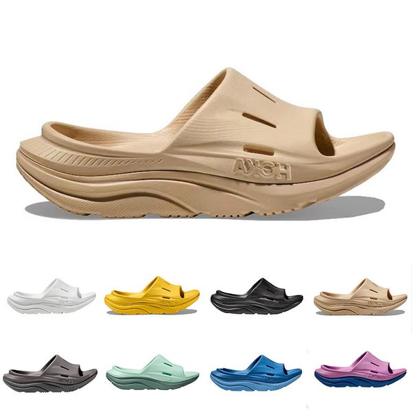 

hoka one one ora recovery slide 3 hokas slippers designer mens womens beach scuffs summer scuffs for men and women, Black