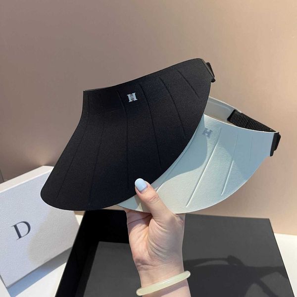

designer golf cap brand summer super professional uv protection open hat outdoor big eave sunshade h letter fashion sun silicone, Blue;gray
