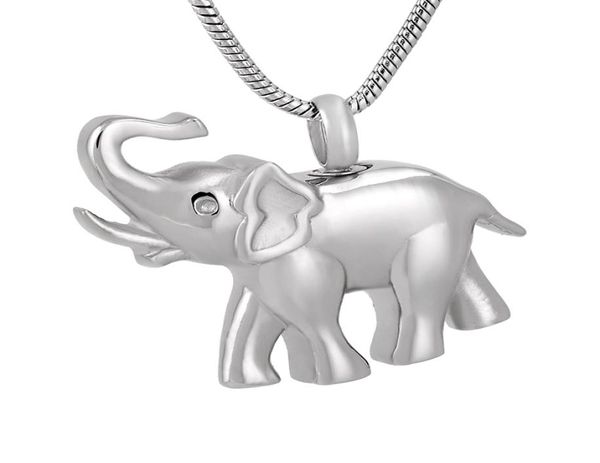 

ijd9743 elephant 316l stainless steel cremation pendant necklace pet ashes keepsake urn memory necklace1303379, Silver