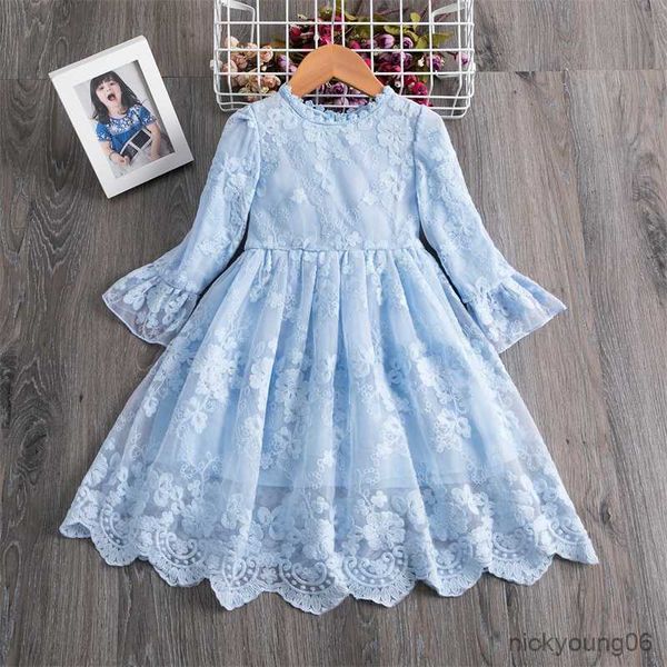 

girl's dresses autumn dress baby girl floral embroidery wedding party gown birthday evening vestidos 3-8 children clothes r230607, Red;yellow