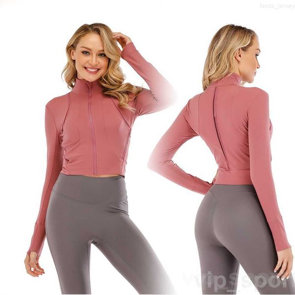

lu align lu women define yoga sport coat lady training jacket full zip exercise sportswear slim long sleeve jackets jogging exercise clothi, White;red