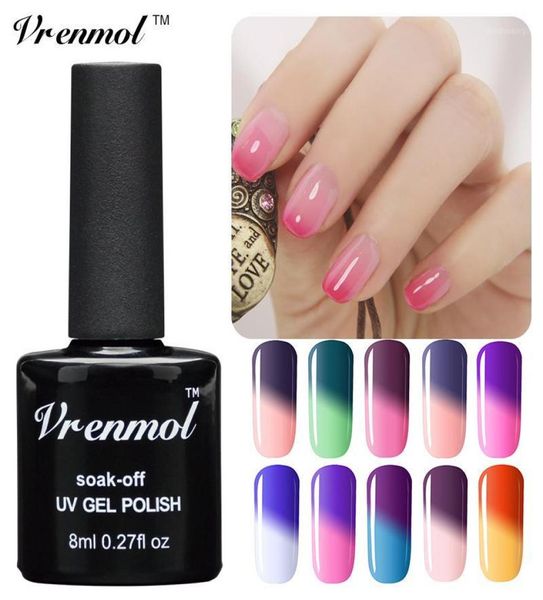 

wholevrenmol temperature chameleon nail gel polish thermal color change uv soak off varnish changing lak3490893, Red;pink