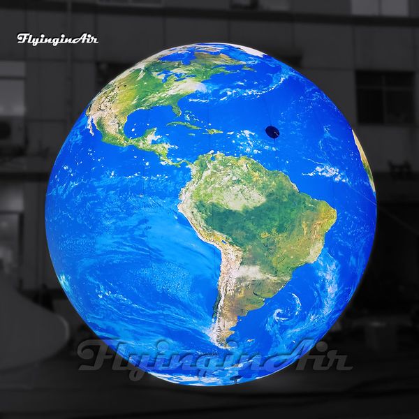 

beautiful hanging illuminated large blue inflatable earth ball lighting globe solar system planet balloon with led light for space themed ev