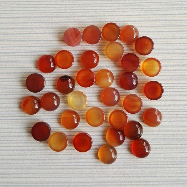 

crystal fashion 10x10mm natural red onyx cab cabochon round stone beads no hole for jewelry accessories wholesale 50pcs/lot free