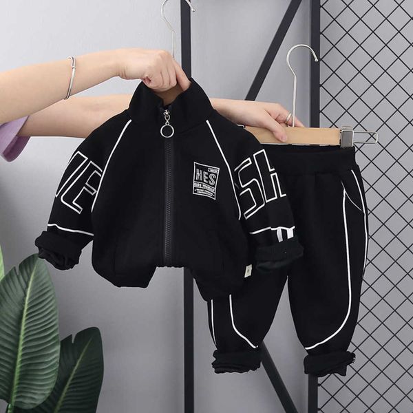 

spring autumn baby boys girls casual clothes infant kids jacket pants toddler fashion costume children letter tracksuits, White