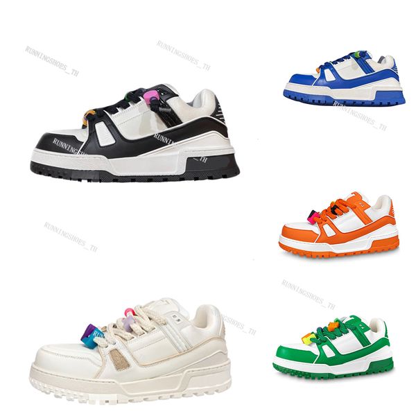 

designer trainer sneaker virgil casual shoes men shoess calfskin leather abloh black white green red blue leather overlays platform outdoor