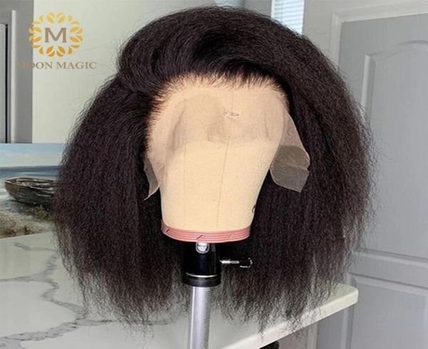

kinky straight wig bob lace front wigs short bob wig full lace front human hair wigs preplucked lace wig 150 density9891271, Black;brown