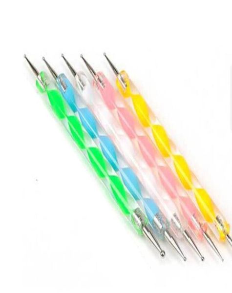 

5pcsset twoway dotting pen marbleizing painting tool nail art dot set9692416, Silver