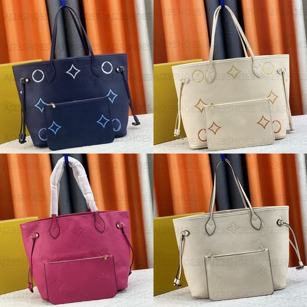 

womens designer never totes mm bags m45686 m40995 2023ss monograms pattern leather handbag purse wallet big capacity shopping bags m45684 m4
