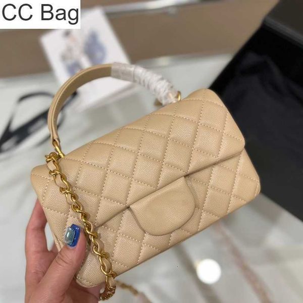 

cc bag 9a 9a women's luxury designer shoulder bags 2023 texture cowhide crossbody bag ringer gold braid chain messenger bag factory dir, White