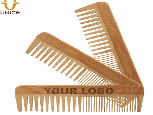 

moq 100 pcs customized logo amazon bamboo hair beard comb fine coarse teethed combs for men women5945471, Silver