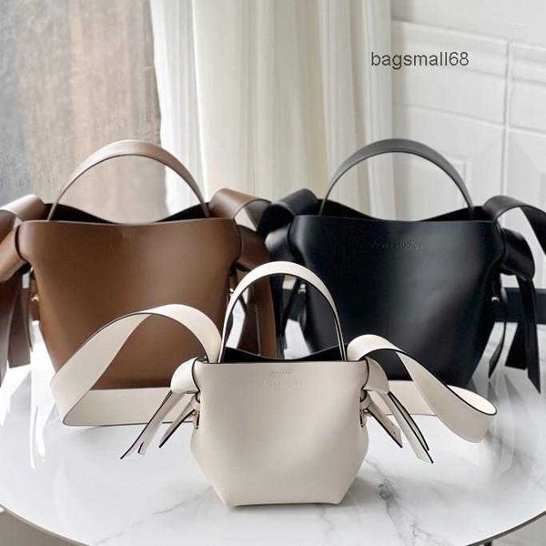 

evening bags 2023 realleather bag equnie women's cowhide bowknot shoulder crossbody handbag bucket large capacity bagsmall68
