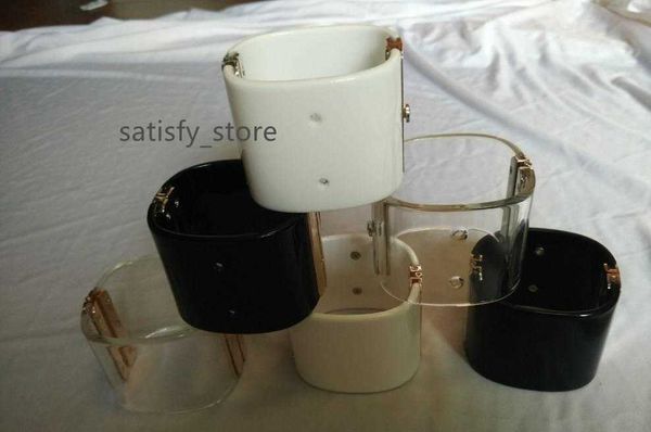 

luxury women's acrylic bangle female's ladies punk dj exaggerated cuff wristband bangles cuffs bracelets 6colors, Black