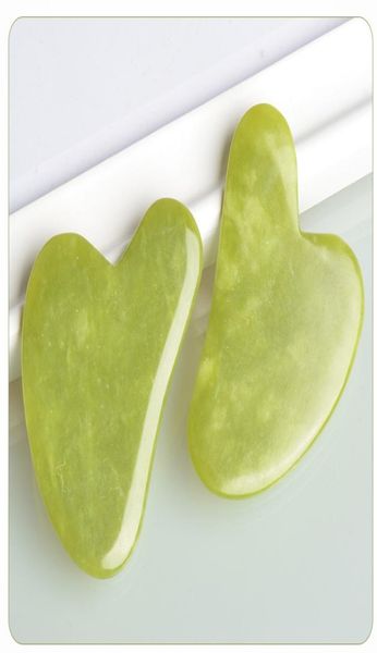 

100 natural dark green jade guasha board skin facial care massage body face relaxation beauty jade scraping tool7770324