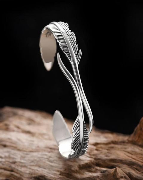 

bangle creative design feather open bracelet trend cuff fashion men and women casual party jewelry giftbangle7064341, Black