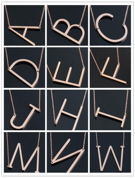 

women039s fashion stainless steel 26 letter az gold silver rose necklaces pendants jewelry gift you can cho5239888