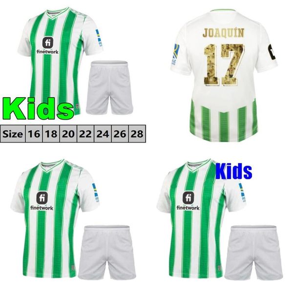 

23 24 real betis soccer jerseys fekir kids kit home manga corta joaquin b.iglesias camiseta de futbol juanmi estadio la cartuja 2024 special, Black