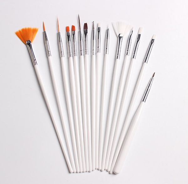 

15pcs makeup brushes professional gel polish painting nail flower art pen dotting drawing tool for natural false 3d beauty make up7226302, Yellow