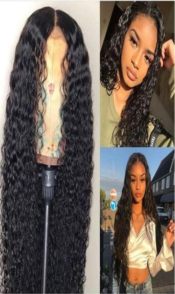 

lace front human hair wigs for black women deep wave curly hd frontal bob wig brazilian afro short long 30 inch water wig full3899924, Black;brown