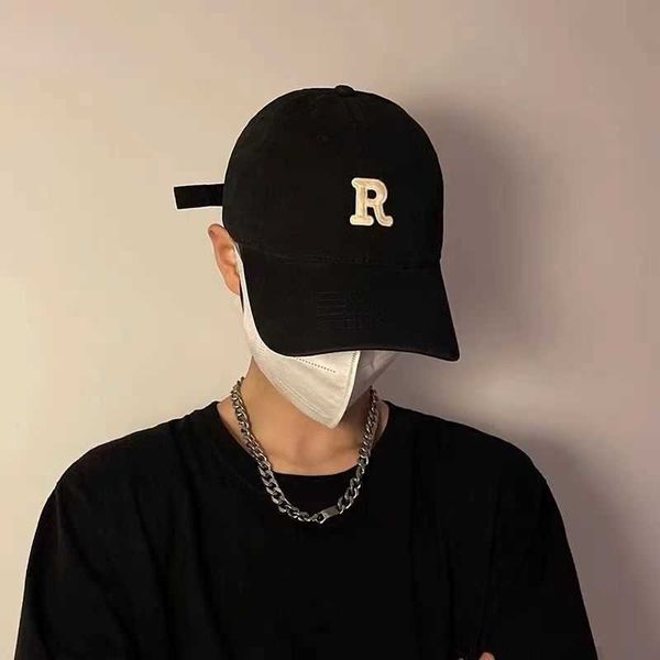 

hat cap big head circumference men's and women's new letter r fashionable handsome small face version casual man, Blue;gray