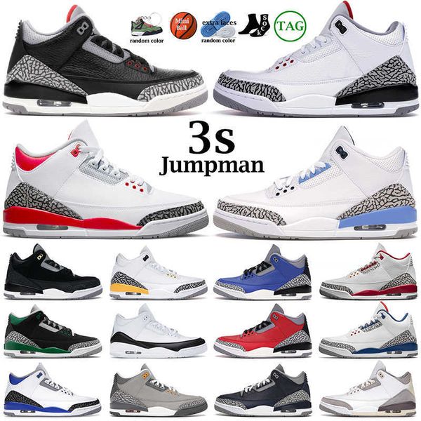 

basketball shoes men 3s jumpman 3 royal cement fire red black unc hall of fame laser orange georgetown mens trianers fashion sports sneakers