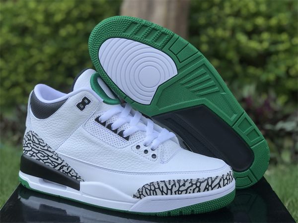 

basketball shoes authentic 3 men 3s oregon ducks pit crew white green outdoor sports sneakers retro original