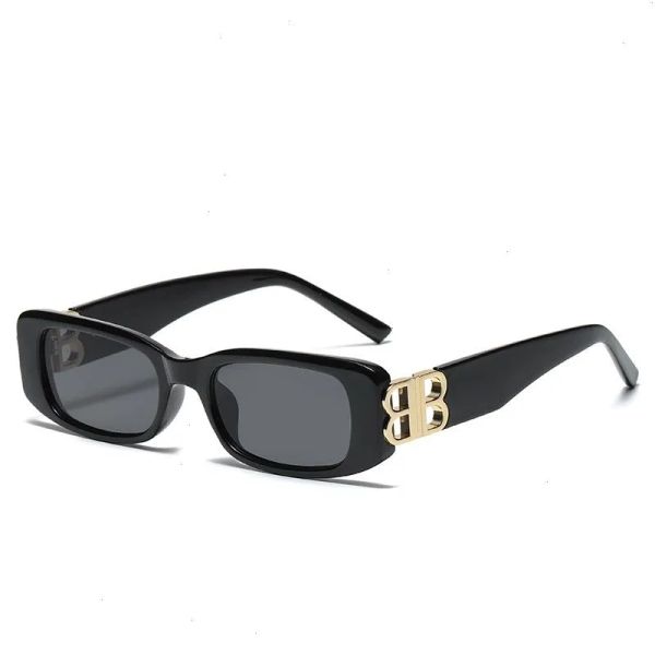 

arrival futuristic rectangle bb logo sunglasses women men uv400 brand designer black pink leopard small oculos de sol, White;black