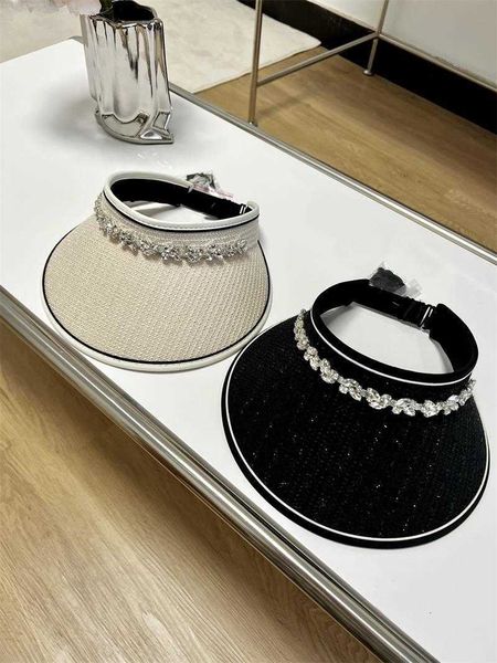 

designer golf cap brand small perfume drill hollow hat light luxury net red anchor same sun visor summer new adjustable children super high, Blue;gray