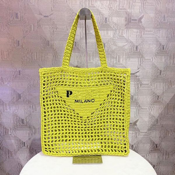 

women men straw weave weekend raffias handbags luxury triangle tote summer travel beach bags lady shoulder white fashion prad bag 7a designe