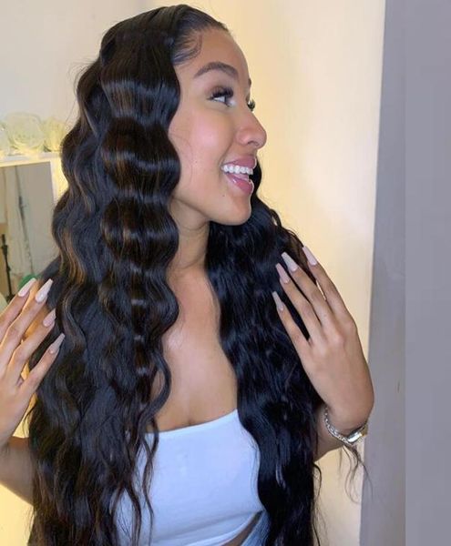 

13x4 lace front human hair wigs for women brazilian hair wigs body wave human lace wig pre plucked with baby hair remy7176608, Black;brown