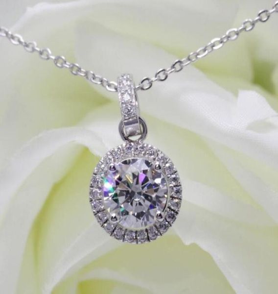 

wedding engagement sterling silver 2ct moissanite diamond necklace pendant silver chain women gift d hip hop punk1235033