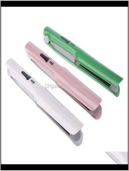 

2 in 1 hair straighteners curler wireless fast heating usb rechargeable ceramic curling tool mini portable k4gnp w4utp6220351, Black