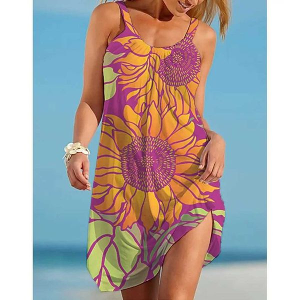 

new sunflower beach women's dress 3d digital printing hanger 230607, Black;gray