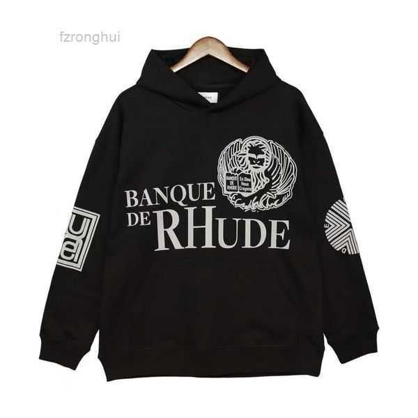 

mens sweater rhude designer hoodie letter-printed long-sleeved street holiday casual couple's same clothing 23 4 61ly, Black