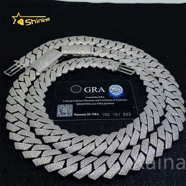 

pass diamond tester vvs moissanite new silver chains design for men 20mm iced out cuban link chain