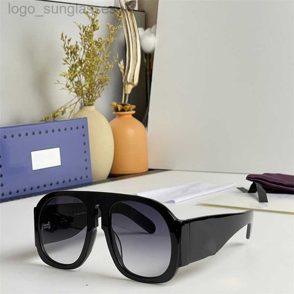 

black sunglasses 0152s fashion classic personality oversized frame temples with metal letters male and female designer glasses travel vacati, White;black