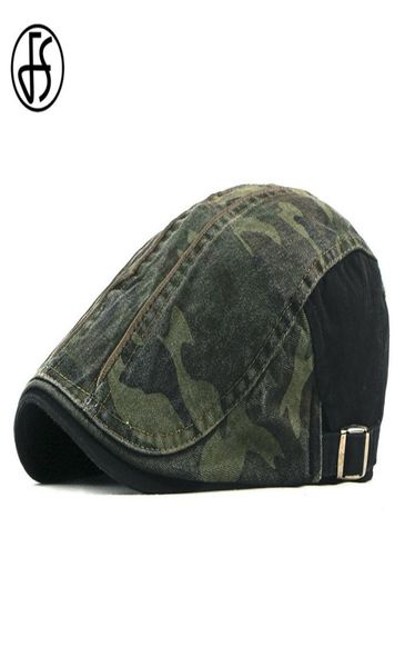 

fs camouflage berets hat for men women herringbone caps washed cotton newsboy cap cabbie ivy flat hat adjustable spring summer3176187, Blue;gray