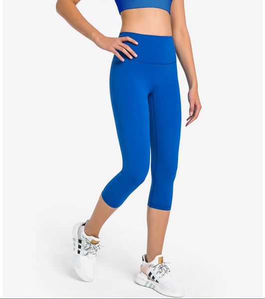 

lu-65 align capris yoga leggings gym clothes women sports underwears high elastic exercise fitness pants tights, White;red