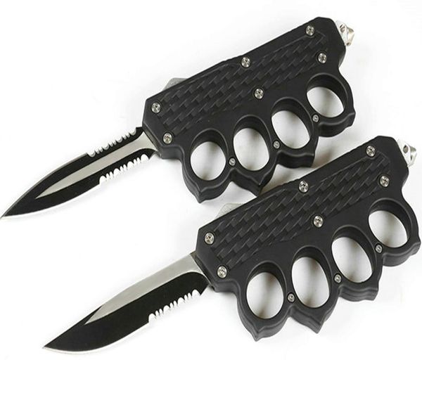

special offer knuckle tactical nylon knife auto gift actionsingle with bag blade edc pocket double knives edge 440c serrated lpbf4869262