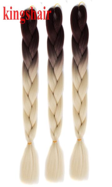 

24quot 100gpack ombre brown pink purple blonde kanekalon jumbo braids hair extensions synthetic crochet braiding box braids hai5265420, Black