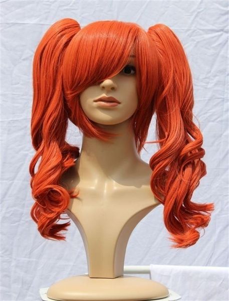 

usjf462 charming dark orange ponytail wavy health hair wig01577841, Black;brown